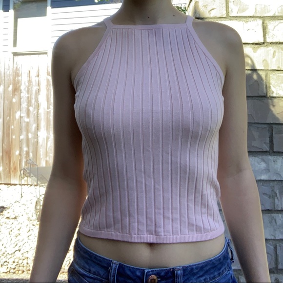 Divided Tops - Divided H&M pink-peach crop top